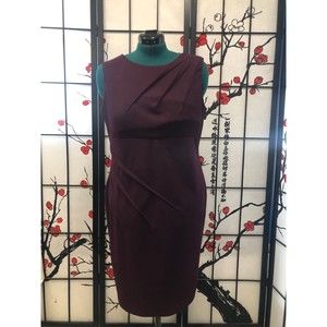 Calvin Kline starburst sleeveless touched sheath dress burgundy size 14